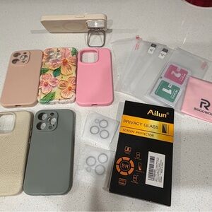 iPhone 15 Pro -  Floral and Solid Color Phone Cases